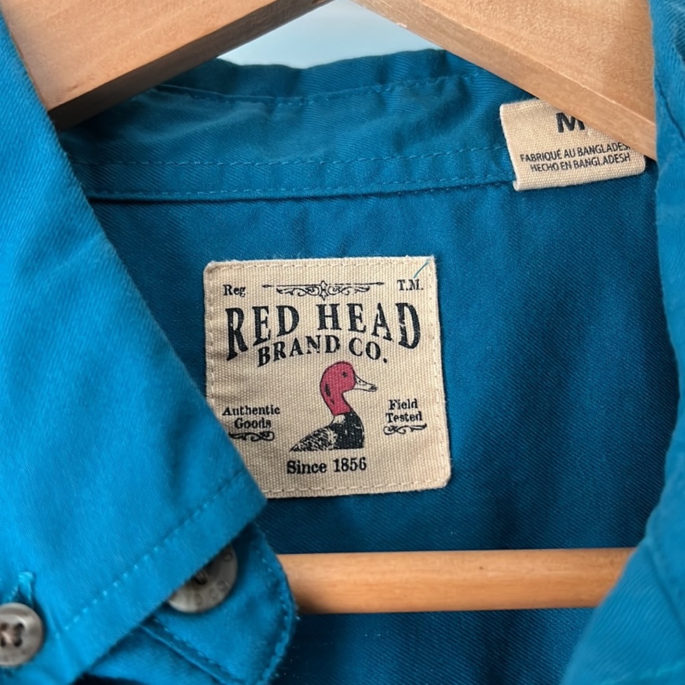 Red Head Brand Co. Mens M blue button down - Picture 2 of 4